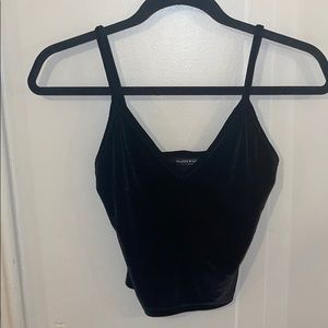 Black velvet tank top